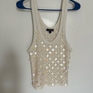 J. Crew Ivory Sequin Tank Top